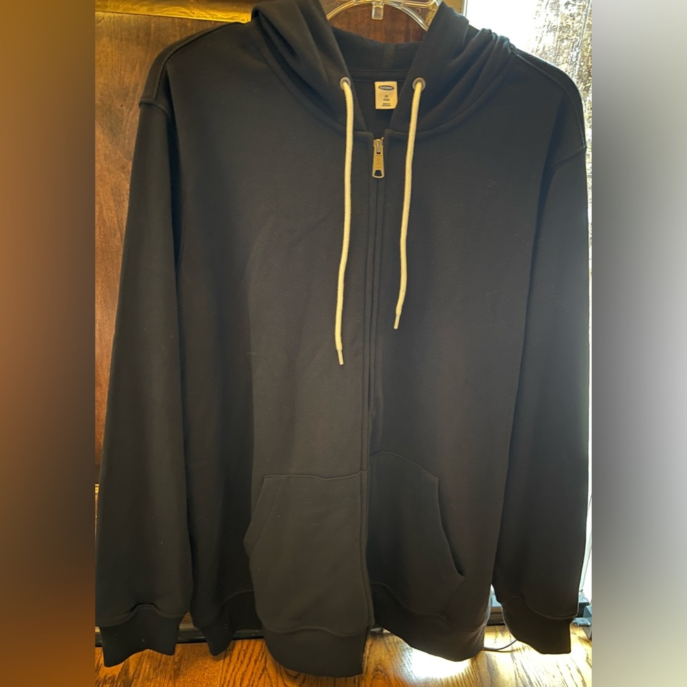 Old Navy Classic Zip-Front Hoodie Black 2X Plus Men’s New